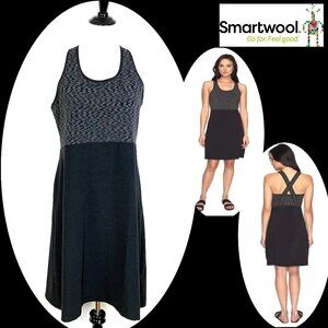 Smartwool Willow Lake Tank A-Line Dress In Black/Space Dye Sz L